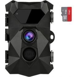 Caméra Chasse Piège 2.7K 20MP Vision Nocturne 35m Déclenchement 0.1s SD 32GO inclus Noir