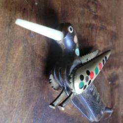 ancien couteau pliant libanais  a systheme  theme  oiseaux