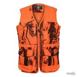 GILET DE CHASSE ORANGE FLUO CAMOU PERCUSSION 1259