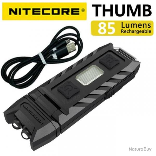 Lampe NITECORE THUMB 85 lumens - Avec cable USB pour le rechargement!