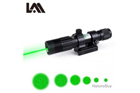 Lampe tactique laser vert - Lampe et pointeur laser avec le même