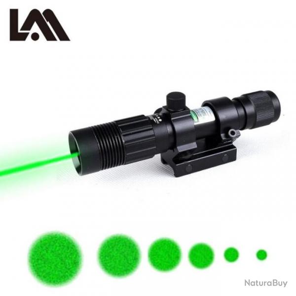 Lampe tactique laser vert - Lampe et pointeur laser avec le mme accessoire!