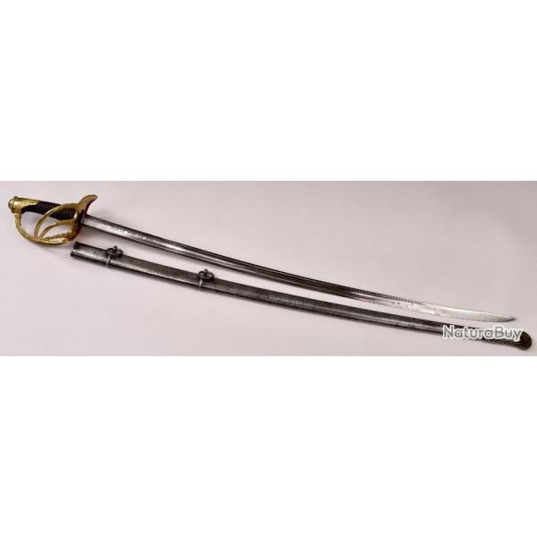 TRS RARE SABRE D'OFFICIER DE CAVALERIE DE LIGNE Mle 1822 - DONN PAR LE ROI - POQUE RESTAURATION