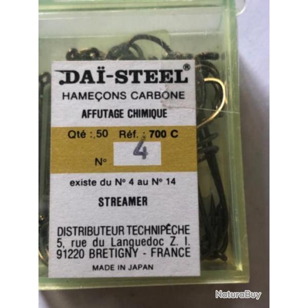 50 Hameon mouche n 4 streamer oeillet ref 700 C forg bronz tige longue simple peche dai-steel