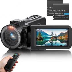 Caméscope Caméra Vidéo FHD 1080P 36MP 30FPS Youtube Vlogging Caméra pour Nuit IR Zoom Numérique 16X