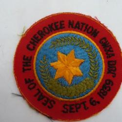 insigne tissu  "SEAL OF THE CHEROKEE NATION "