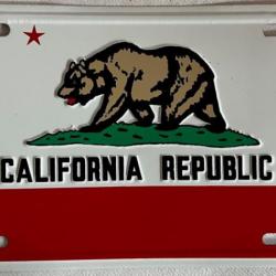 plaque Métallique drapeau californien 30 x 15 cm