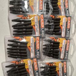 48 clip plomb métal +rubber tail 40 mm vert.distance safety lead clip. Pêche carpe Carplinq OCCASION