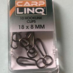 10 hooklink clip 18x 8 mm. Carplinq pêche carpe.agrafe Hook link