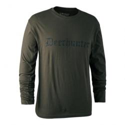 T shirt à logo avec manches longues DeerHunter Bark Green
