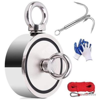 Aimant De Pêche/chasse Puissant N52 Trois Faces - Diamètre 2.95 Pouces, Grade N52, Modèle 1200BLS