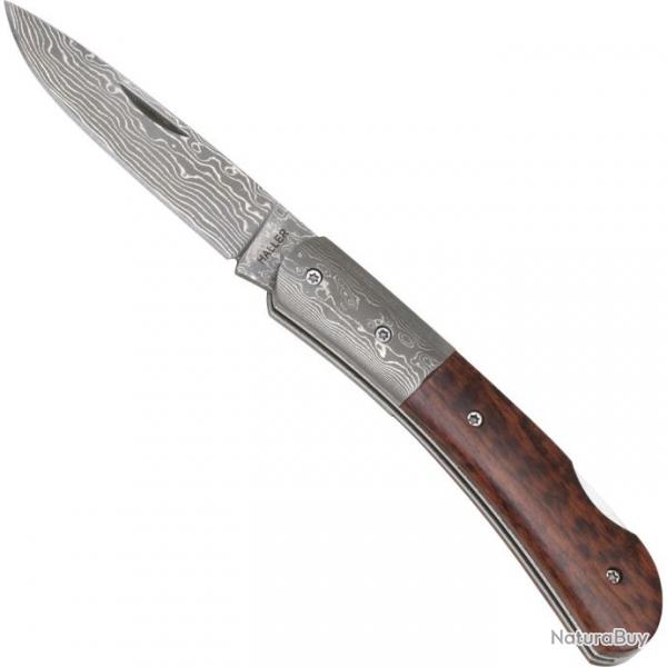 Couteau Haller Damascus Steel en bois de serpent