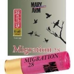 Pack 100 cart. Mary Arm Migration 28 / Cal. 20 - 28 g-Plomb N°5,5+6,5
