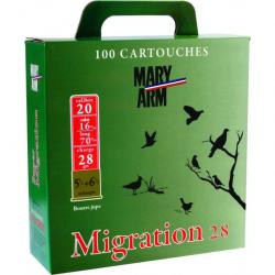 Pack 100 cart. Mary Arm Migration 28 / Cal. 20 - 28 g-Plomb N°5,5+6,5