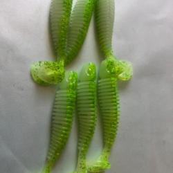 7 tipsy sxl 7,6 cm gunki vert blanc leurre souple pêche carnassier