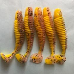 5 tipsy sxl 7,6 cm gunki marron jaune leurre souple pêche carnassier