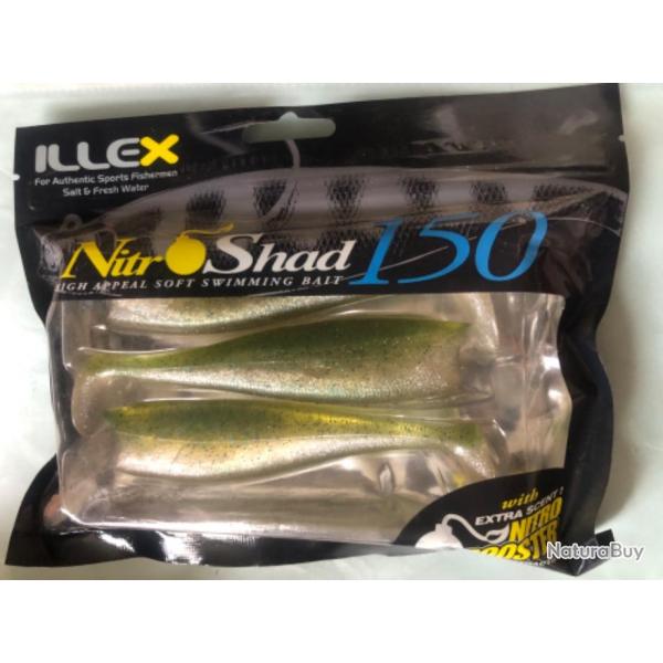 4 illex nitro shad 150 green sprat . Leurre souple pche Carnassier
