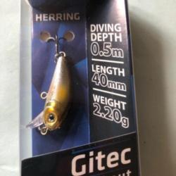 1 gitec trout 4 cm 2,2 gr herring Leurre dur  pêche carnassier zebco
