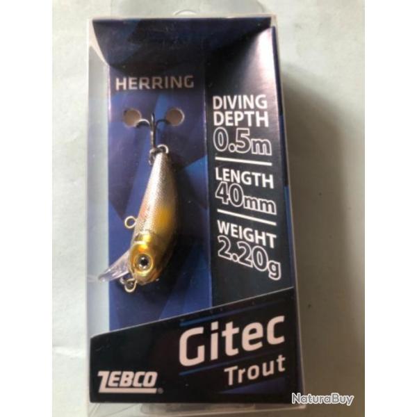 1 gitec trout 4 cm 2,2 gr herring Leurre dur  pche carnassier zebco