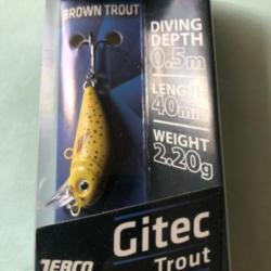 1 gitec trout 4 cm 2,2 gr brown trout Leurre dur pêche truite zebco