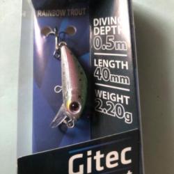 1 gitec trout 4 cm 2,2 gr rainbow trout Leurre dur pêche truite zebco