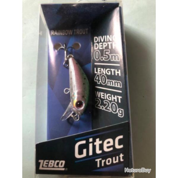 1 gitec trout 4 cm 2,2 gr rainbow trout Leurre dur pche truite zebco