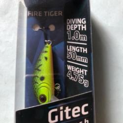 1 gitec perch 5 cm 4,75 gr fire tiger Leurre dur pêche carnassier zebco