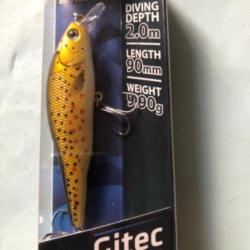 1 gitec Zander  9 cm. 9,9 gr brown trout Leurre dur pêche carnassier zebco