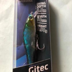 1 gitec Zander  9 cm. 9,9 gr sardine Leurre dur pêche carnassier zebco