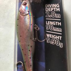 1 gitec Zander 9 cm. 9,9 gr rainbow trout Leurre dur pêche carnassier zebco
