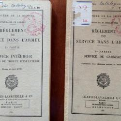 REGLEMENT DU SERVICE DANS L'ARMEE    2 volumes