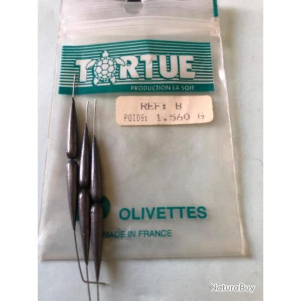 50 olivette 1,56 gr percée plomb type torpille compétition peche coup tortue