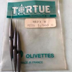 6 olivette 1,56 gr percée plomb type torpille compétition peche coup tortue