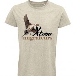 Tee shirt pilet beige chiné XTREM MIGRATEURS