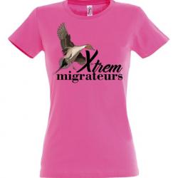 Tee shirt canard pilet rose XTREM MIGRATEURS