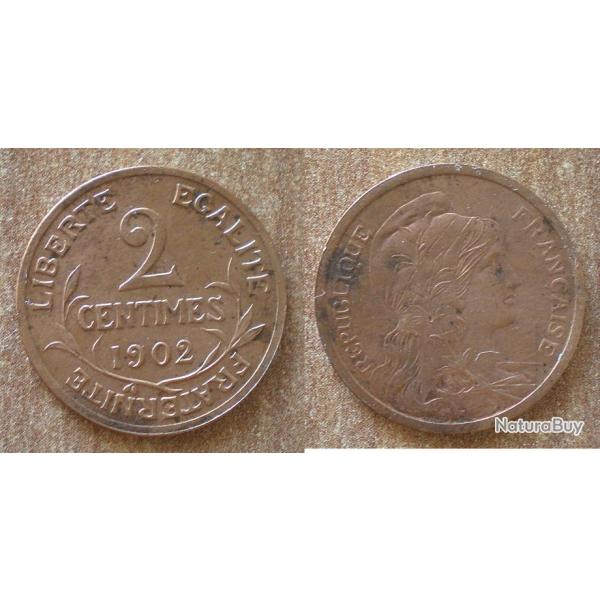 France 2 Centimes 1902 Piece Dupuis Centime De Franc Francs