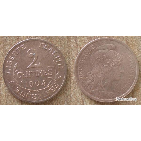 France 2 Centimes 1904 Piece Dupuis Centime De Franc Francs