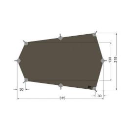 TARP WING 2LT - Toile Tatonka en polyamide/silicone - 315 x 215 cm - Vert SGO