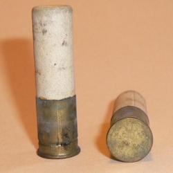 9 mm KARCHER à grenaille - étui laiton et carton blanc - chargement poudre noire - circa 1875