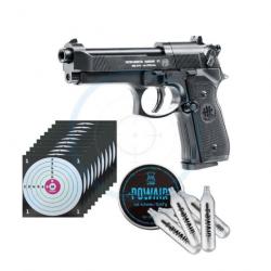 Pack Pistolet Beretta M92FS CO2 noir cal. 4,5 mm