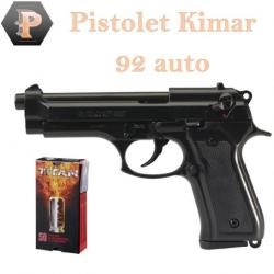 Promo ! Pistolet 92 AUTO - KIMAR Bronzé 9mm PAK + 50 munitions