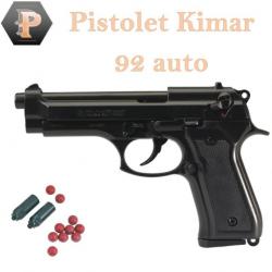 Promo ! Pistolet 92 AUTO - KIMAR Bronzé 9mm PAK + adaptateur