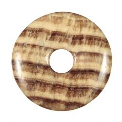 Donut Pi Chinois en aragonite marron pour pendentif 4 cm