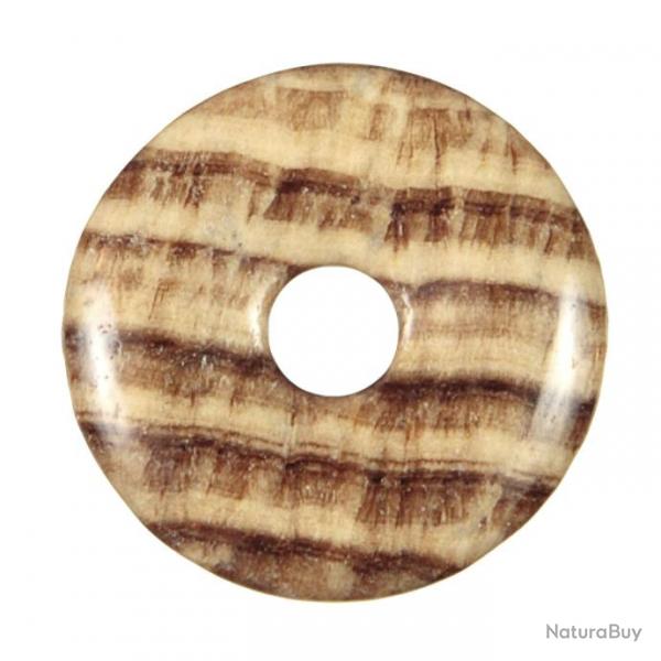 Donut Pi Chinois en aragonite marron pour pendentif 4 cm