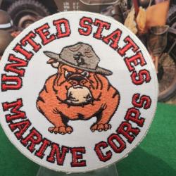 Us Marine Corps - Diamètre 90 mm- Patch brodé à coudre ou à coller au fer à repasser