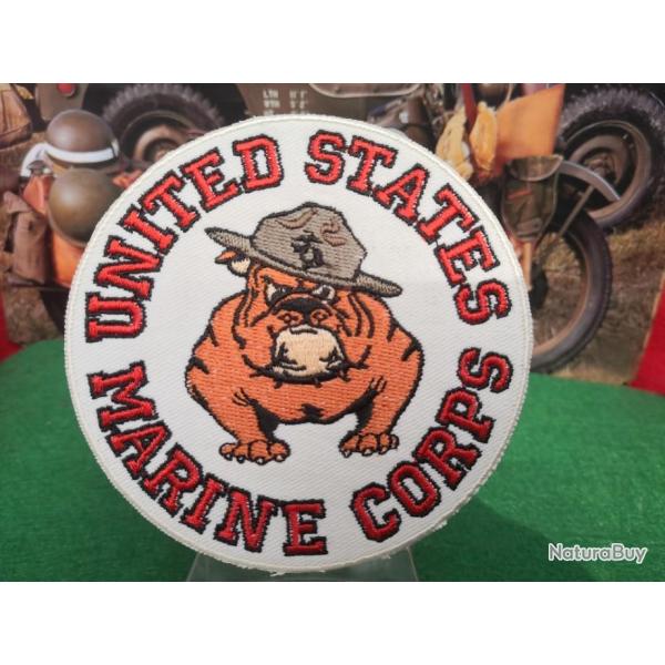 Us Marine Corps - Diamtre 90 mm- Patch brod  coudre ou  coller au fer  repasser