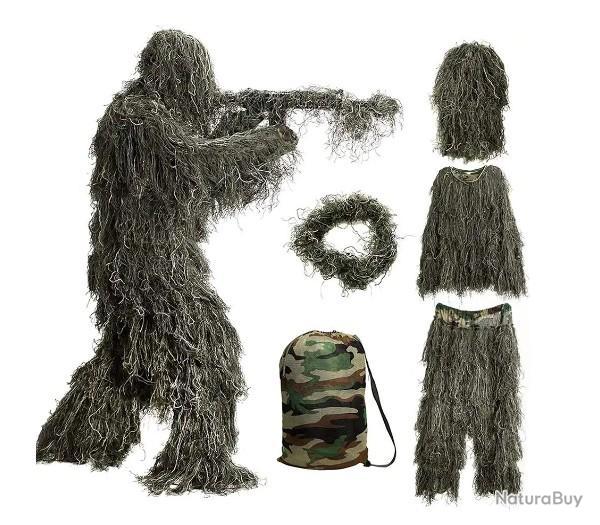 Combinaison Camouflage Militaire Enfant Et Adulte - T-shirt + Pantalon - Pour Airsoft, Randonnée, Chasse, Camping - Printemps/été/automne