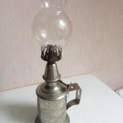 Ancienne lampe pigeon à pétrole lampe H: 24 cm
