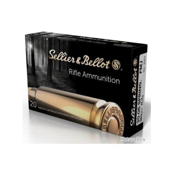 Balles Sellier&Bellot Cal.30-06 FMJ 180gr 11.7g par 20