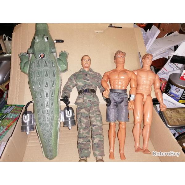 FIGURINES ACTION MAN /GIJOE + SOUS MARIN CROCODILE